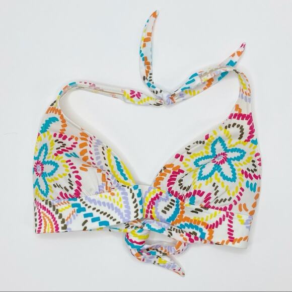 Victoria’s Secret Floral Print Bikini Top Sz Small - Picture 1 of 3